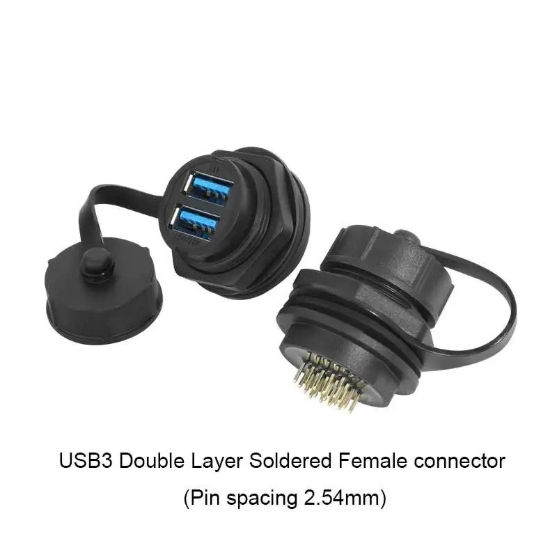 Y&D Dual USB 3.0 Male to Female Extension Cable for Car Marine Truck Bus - USB Port Adapter Cord - Automobile Chargers Compatible - Image 1